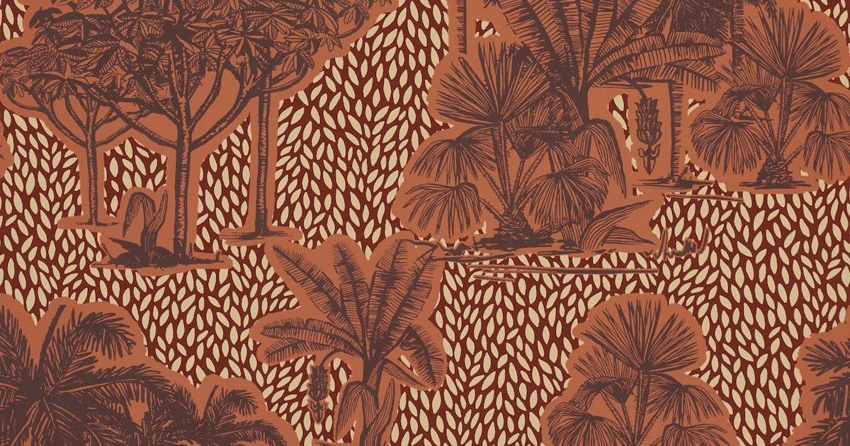 Sunset In Los Llanos Wallcoverings | TROPICAL SAFARI PRINT | Backdrop