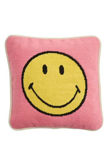 Smiley® x Smathers & Branson Smiley Face Needlepoint Accent Pillow | Nordstrom