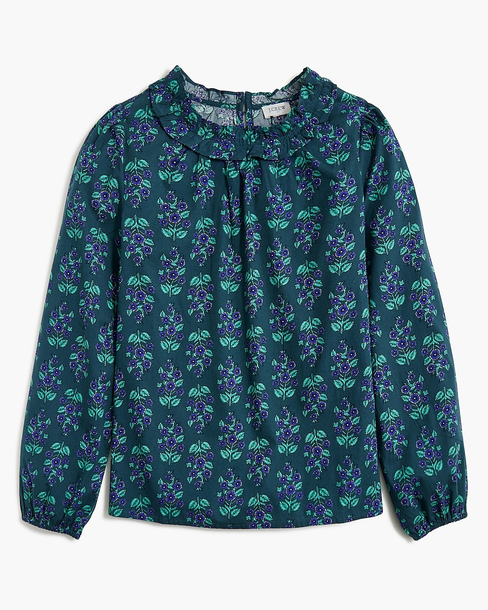 Long-sleeve ruffleneck poplin blouse | J.Crew Factory
