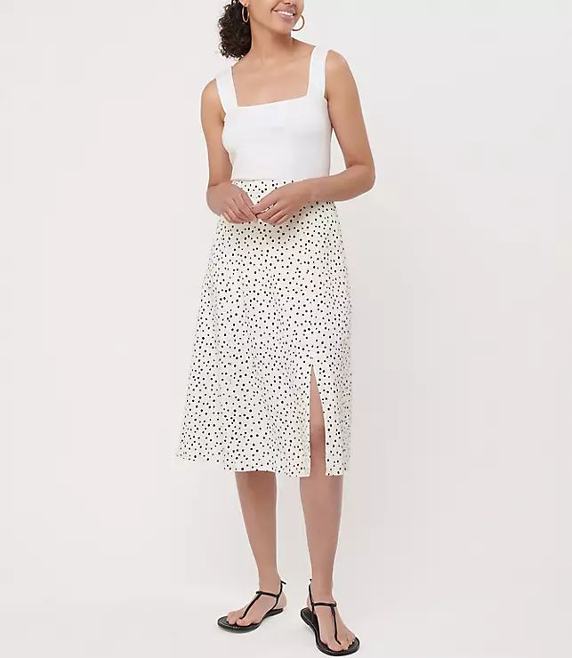 Dotted Midi Skirt | LOFT | LOFT