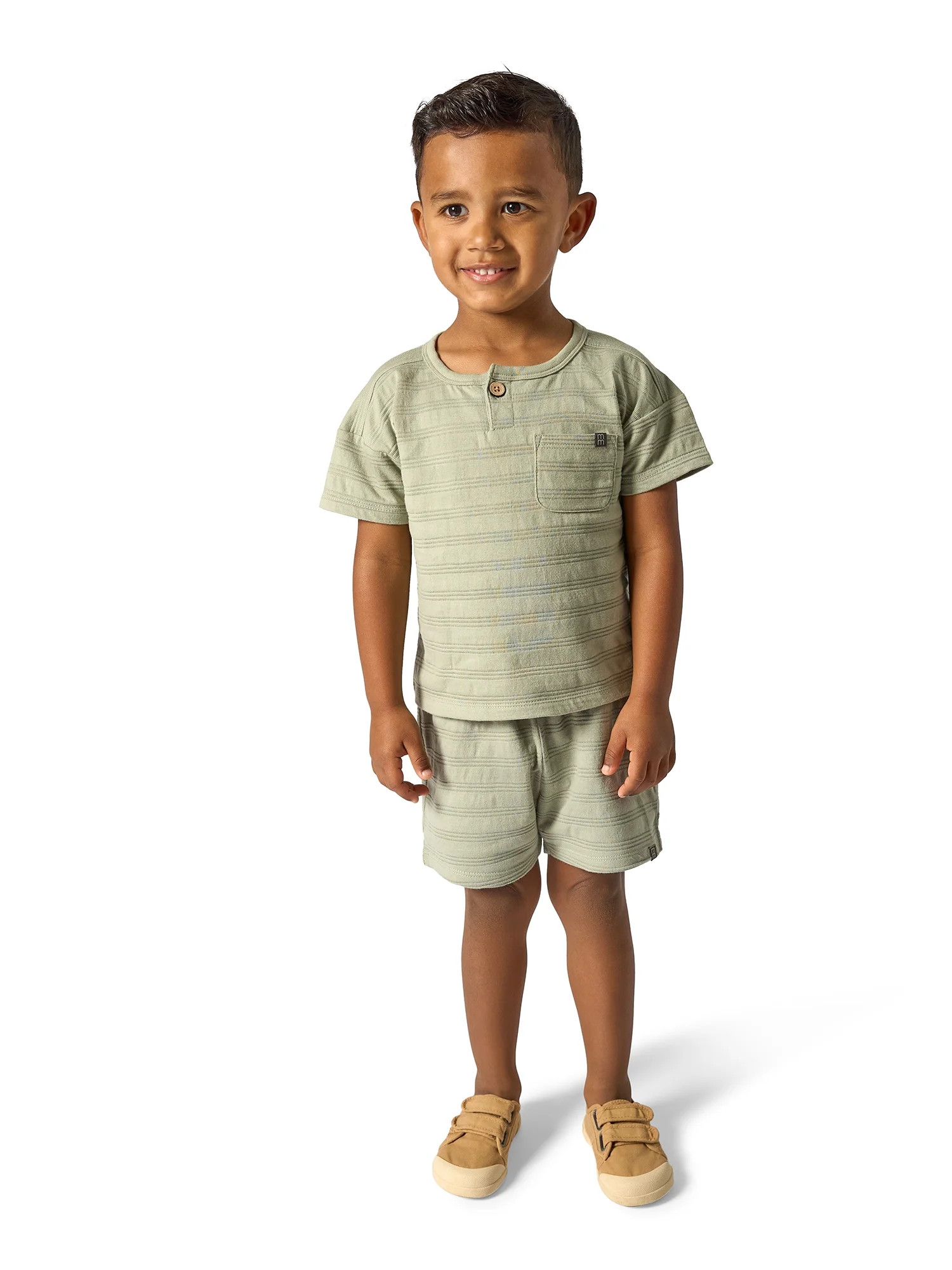 Modern Moments by Gerber Toddler Boy Oversized Textured Shirt and Short Outfit Set, 2-Piece, 12 M... | Walmart (US)