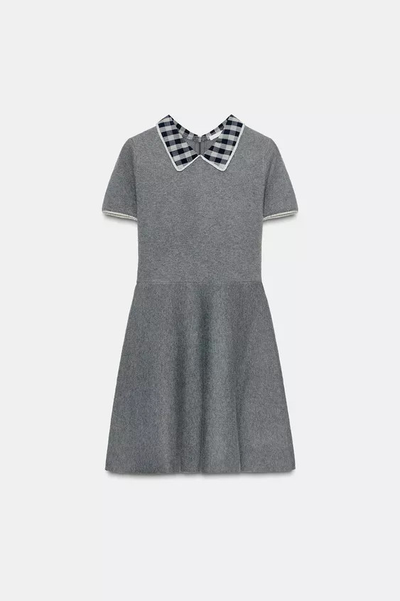 CONTRAST COLLAR DRESS | Zara UK