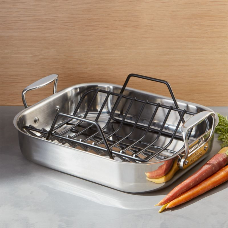 All-Clad Roasting Pan with Rack + Reviews | Crate & Barrel | Crate & Barrel