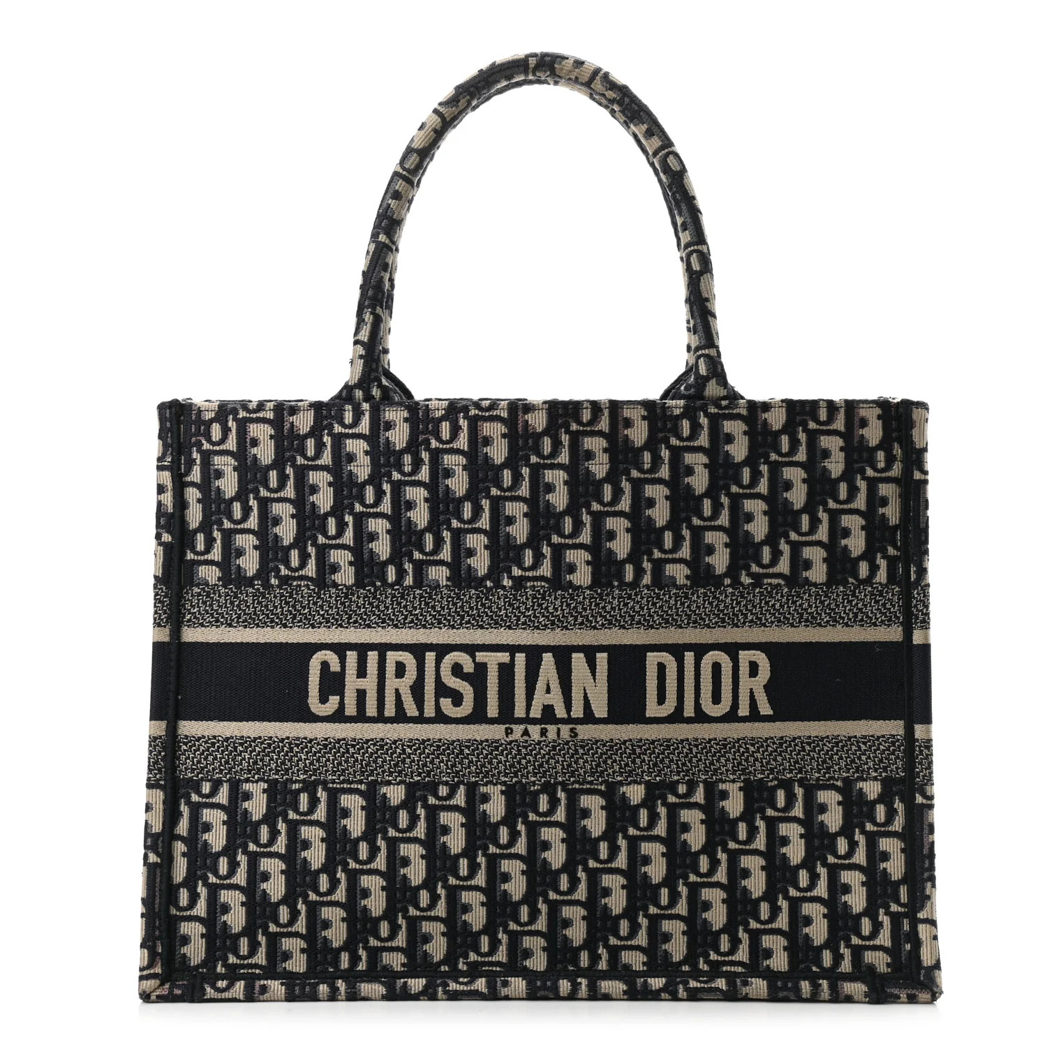 CHRISTIAN DIOR Oblique Medium Book Tote Blue Multicolor | FASHIONPHILE (US)