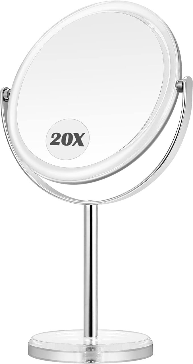 MIYADIVA 20X Magnifying Makeup Mirror,Double Sided 1X & 20X Magnifying Mirror with Stand,Tabletop... | Amazon (US)