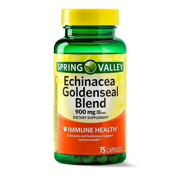 (2 Pack) Spring Valley Echinacea Goldenseal Blend Capsules, 900 mg, 75 Ct | Walmart (US)