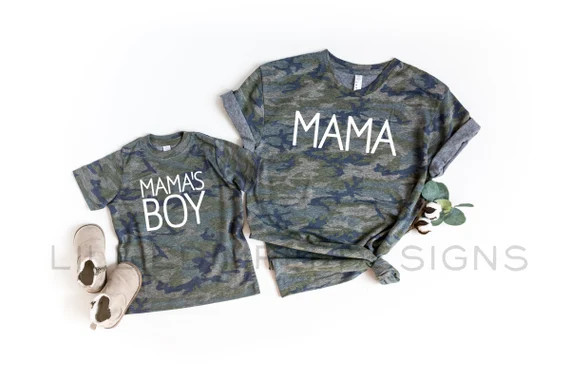 Mama or  Mama's Boy | Matching Camo Set | Mama and me set | Mama's Boy Camo Shirt | Etsy (US)