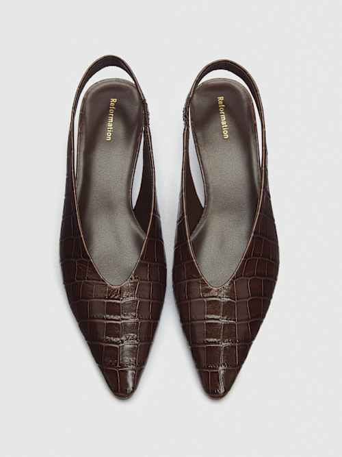 Reformation Calista Slingback Heel Brown 6 | Reformation (Global)