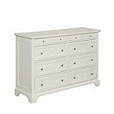 Home Styles Naples White Dresser with Six Large Drawers, Two Felt-lined Drawers, Brushed Nickel Hard | Amazon (US)