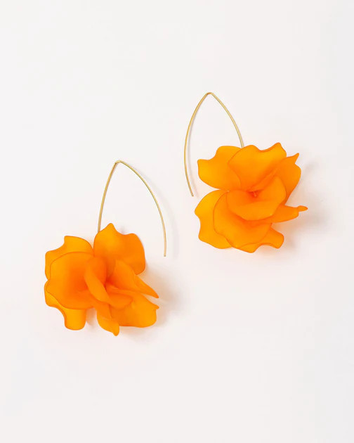 Blooming Floral Drop Earrings - Orange | VICI