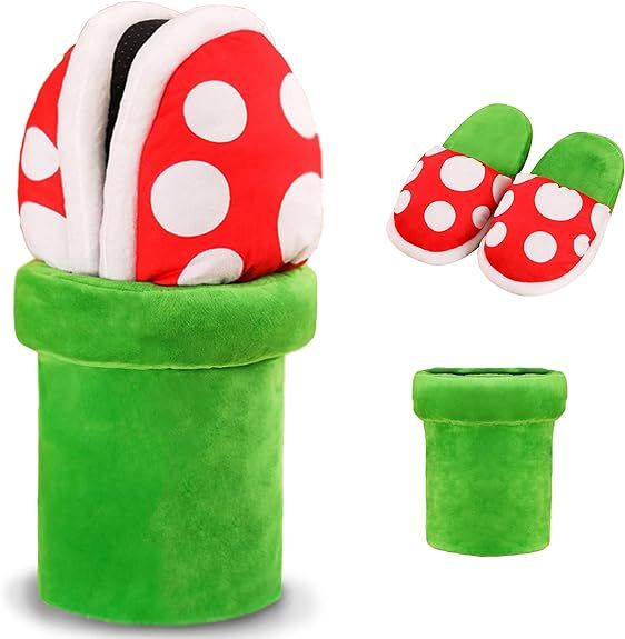 Lopbraa Piranha Plants Plush Funny Slippers Loafer with Pipe Pot Holder Funny Gifts for Women Men... | Amazon (US)
