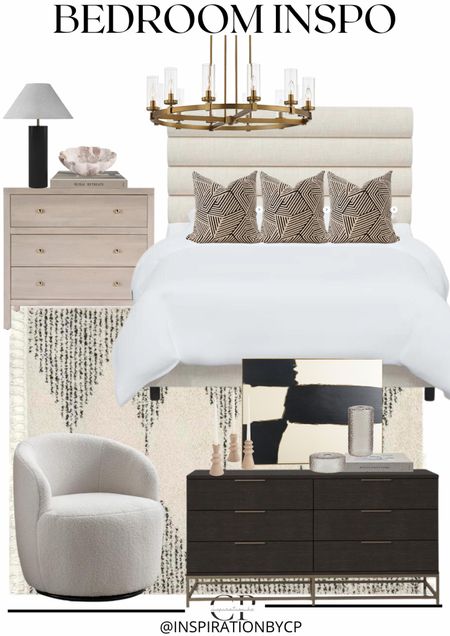 BEDROOM INSPIRATION
neutral home, bedroom decor, bedroom furniture, designer inspired, nightstand, upholstered bed, area rug, swivel chair, dresser, abstract wall art, throw pillows, chandelier, modern home, organic modern, marble, table lamp

#LTKFind #LTKstyletip #LTKhome