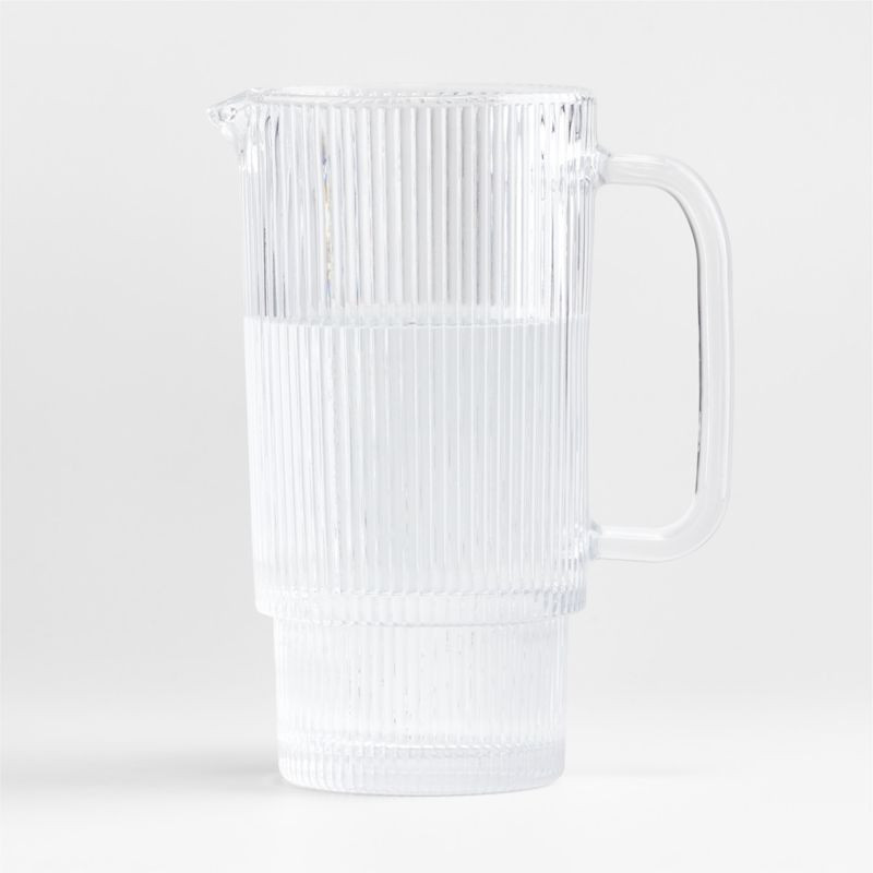 Atwell Ribbed Glass Pitcher + Reviews | Crate & Barrel | Crate & Barrel