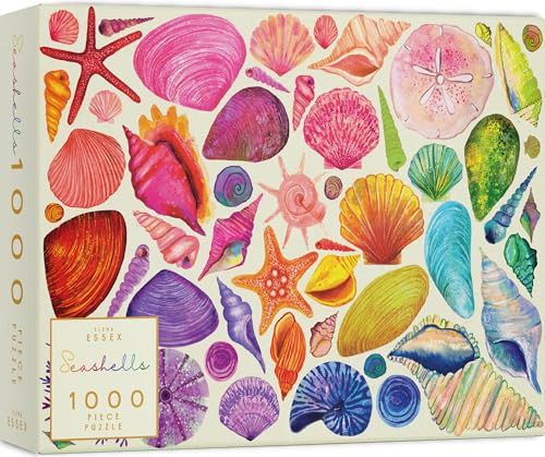 Elena Essex 1000 Piece Puzzle for Adults - Sea Shells, Puzzles for Adults 1000 Pieces, Colorful Beach Ocean Seashell, Puzzle 1000 Pieces, Size 28 x 20 inches | Amazon (US)