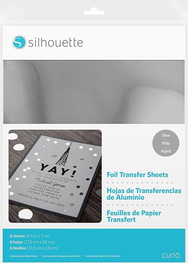 Silhouette America Silhouette 8.5"X11" Foil Transfer Sheets 6/Pkg, Silver | Amazon (US)