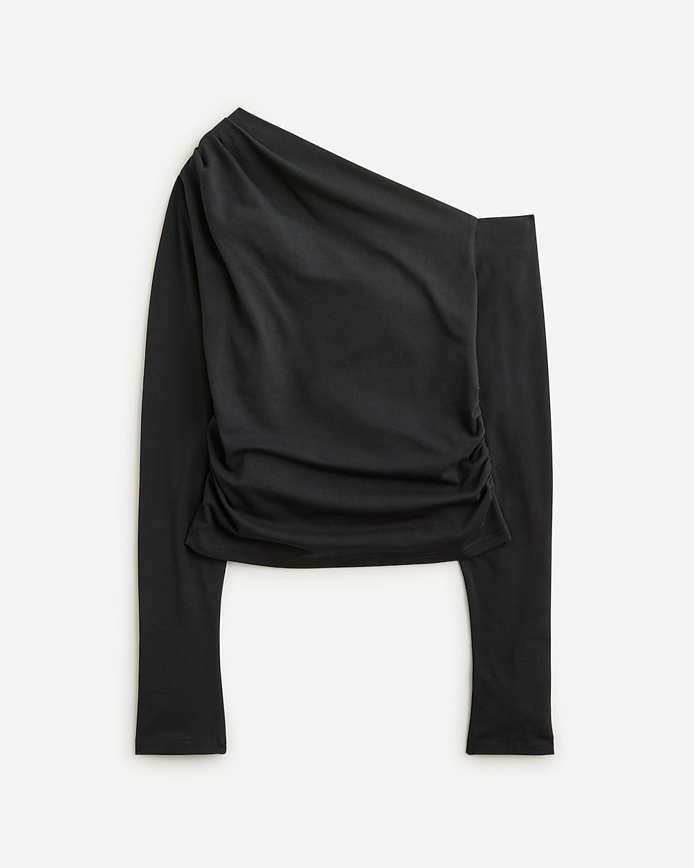 Asymmetrical off-the-shoulder top in stretch cotton blend | J. Crew US