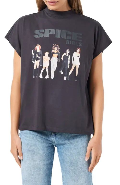Noisy may Spice Girls Mock Neck Graphic T-Shirt in Obsidian Print Spice at Nordstrom, Size Large | Nordstrom