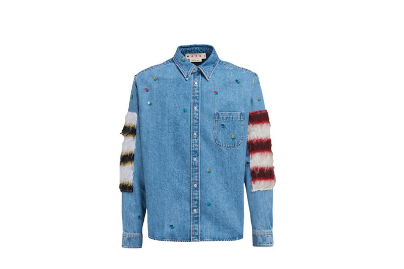 Men's Marni Denim and Mohair Button Up Shirt in Blue | StockX