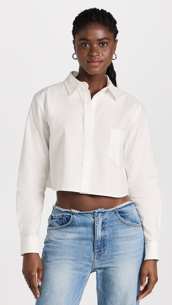 Good American Oxford Crop Shirt | Shopbop | Shopbop