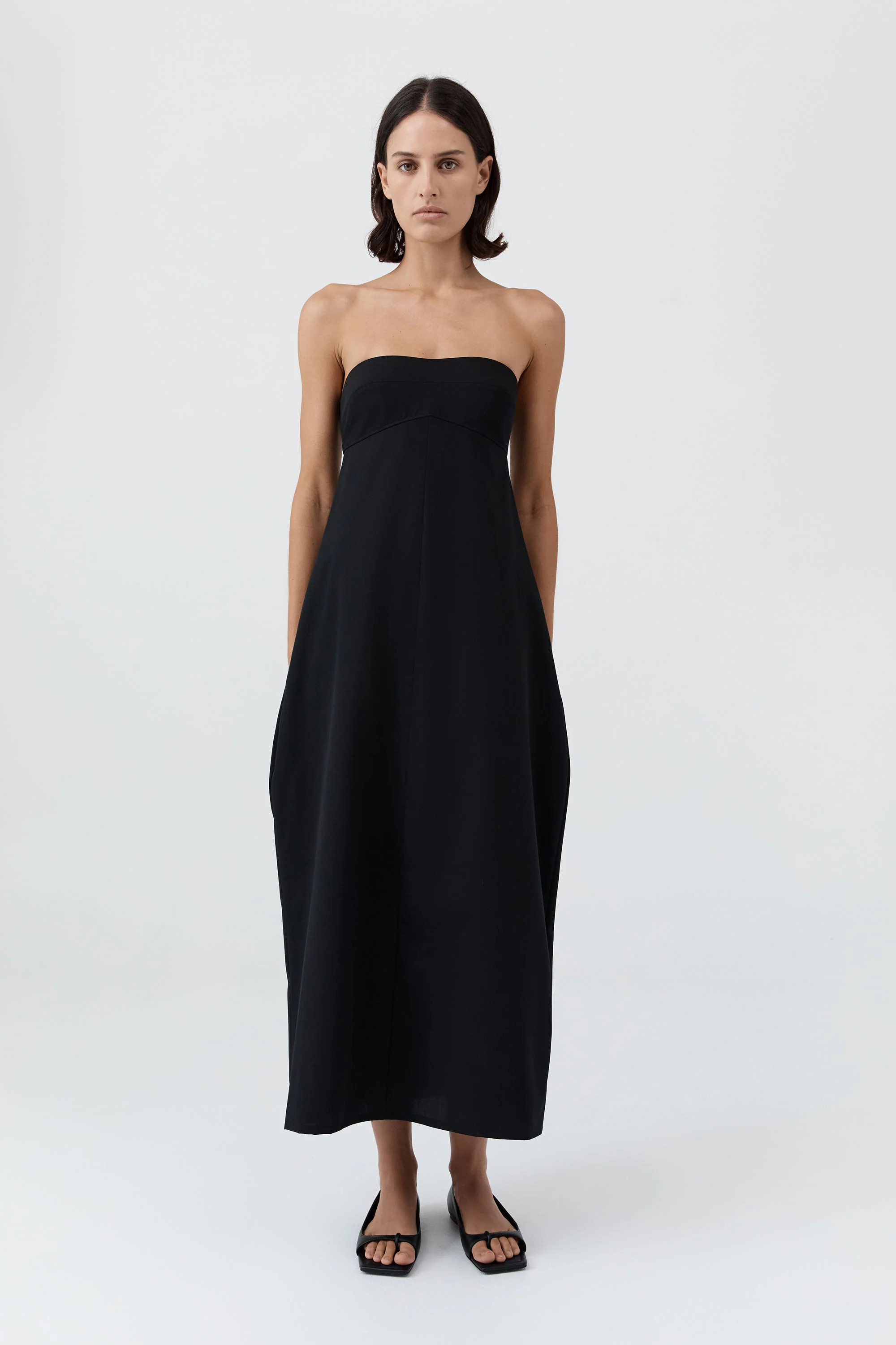 Wool Strapless Cocoon Dress - Black | St. Agni (US, UK, EU)