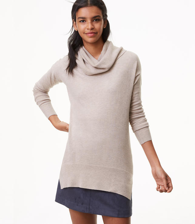 Petite Cowlneck Tunic Sweater | LOFT