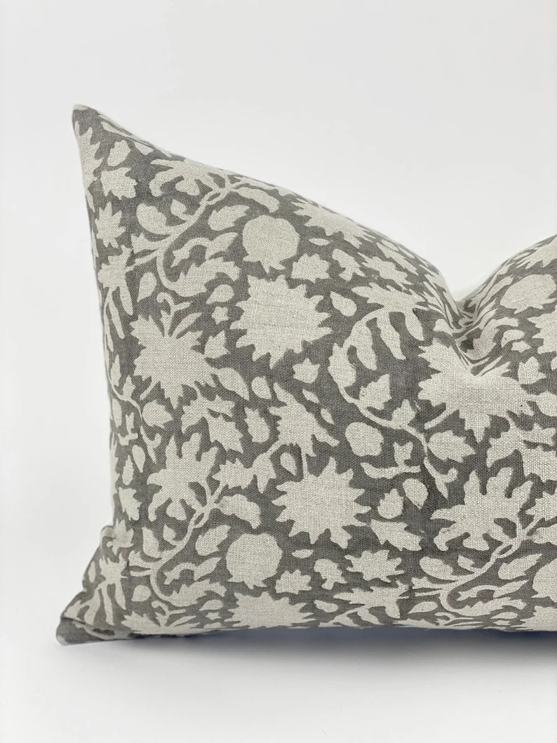 WREN 14x36 Floral Linen Pillow Cover | Etsy (US)