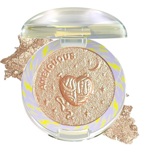 Lilyloria Glitter Sparkly Face Highlighter Makeup Palette Shimmer Radiant Glow Illuminator Iluminadores Palette 6g (02 Twilight Champagne) | Amazon (US)