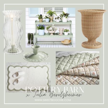 Julia Berolzheimer x Pottery Barn new collab! Beautiful outdoor weave planters in 3 sizes, hurricane taper candles, scallop bath may, floral quilt, plant stand 

#LTKFind #LTKstyletip #LTKhome