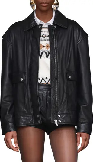 Pieced Back Leather Bomber Jacket | Nordstrom