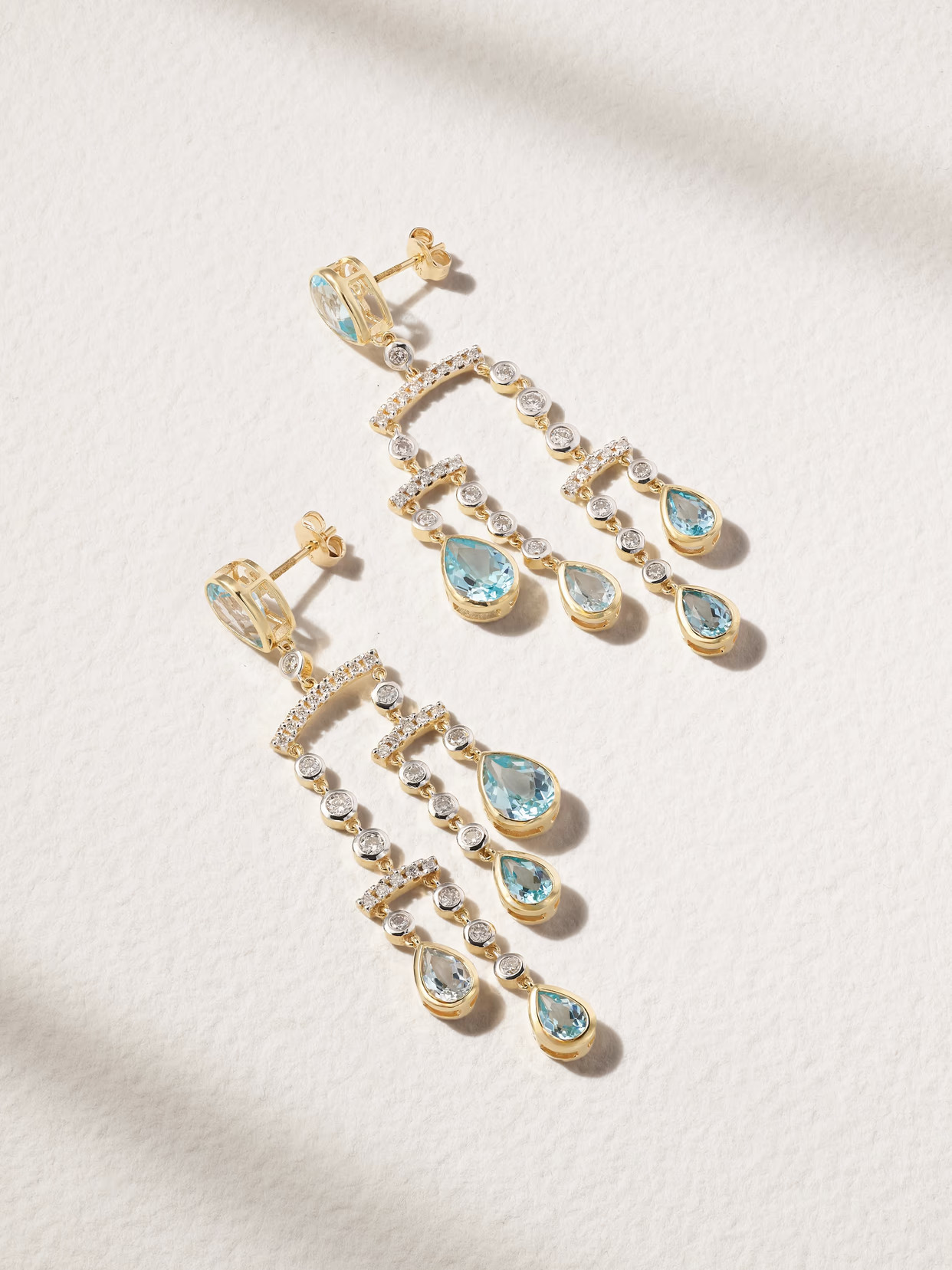 Mateo - Mobile 14-karat Yellow And White Gold, Topaz And Diamond Earrings - One size | NET-A-PORTER (US)
