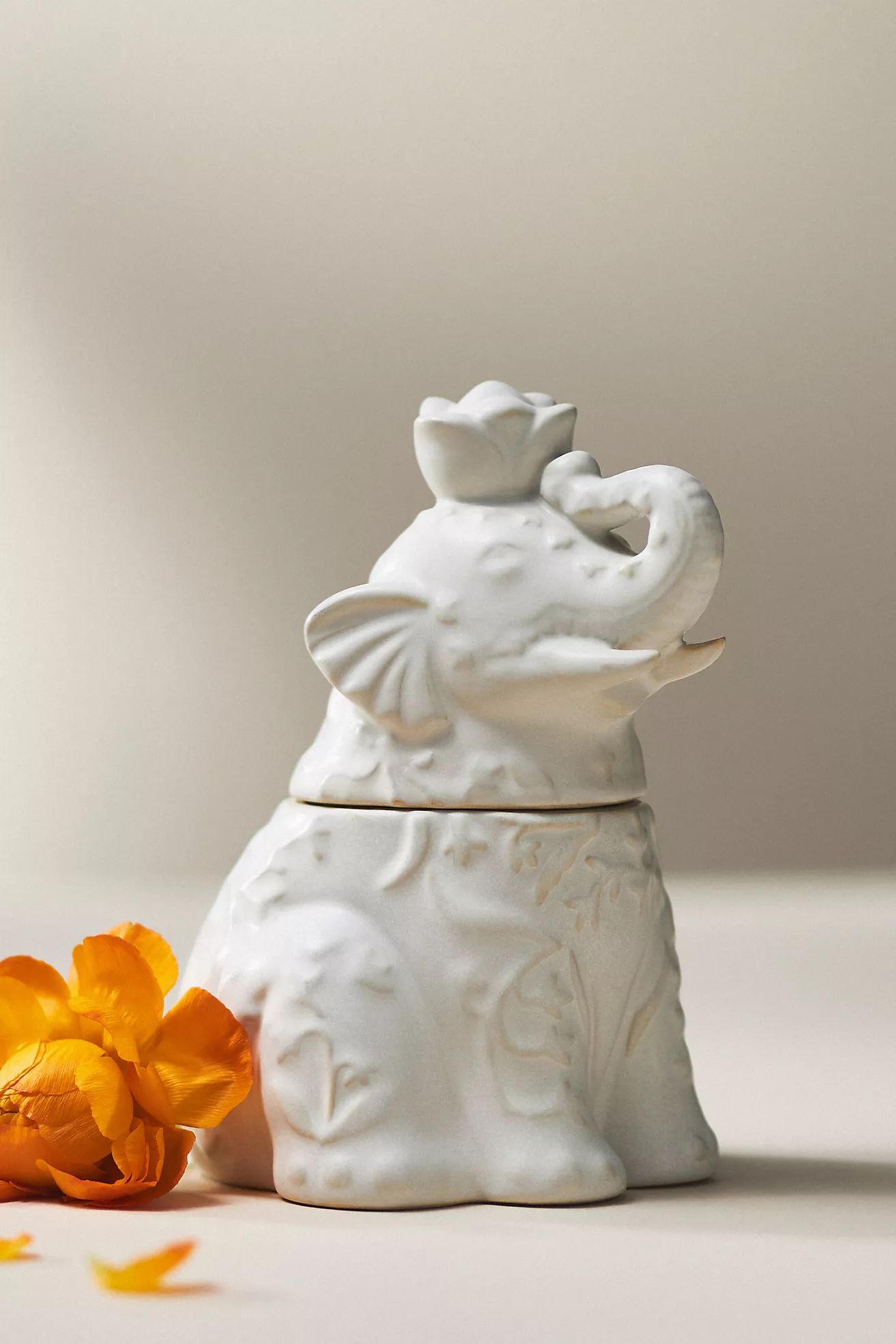 Mai Fresh White Tea & Bergamot Ceramic Elephant Candle | Anthropologie (US)