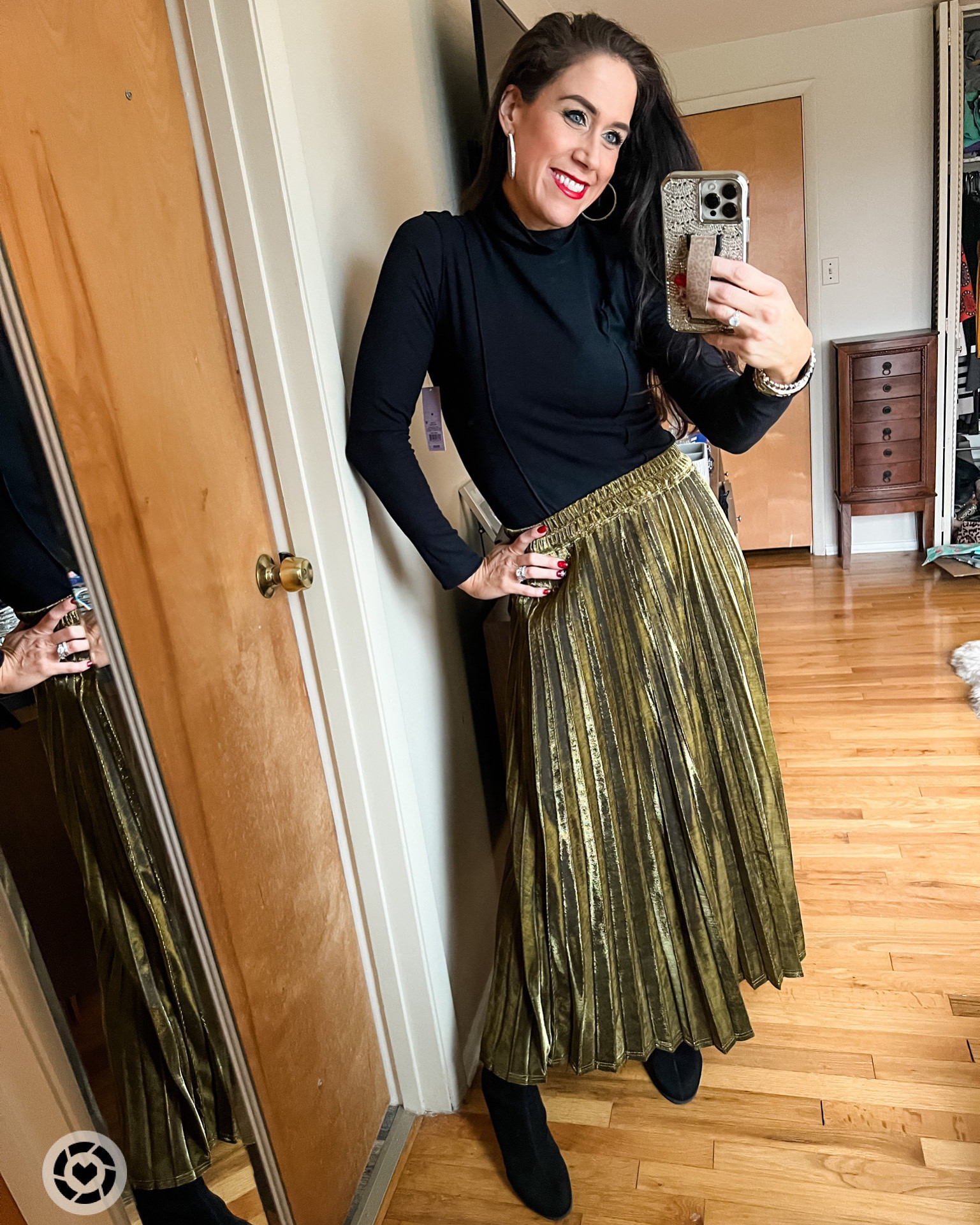 How fun is this holiday outfit? Perfect for Christmas or NYE.🥂 The skirt and turtleneck are so cute together. It’s an easy outfit that’s comfy to boot! 🙌

#LTKHoliday #LTKCyberWeek #LTKSaleAlert