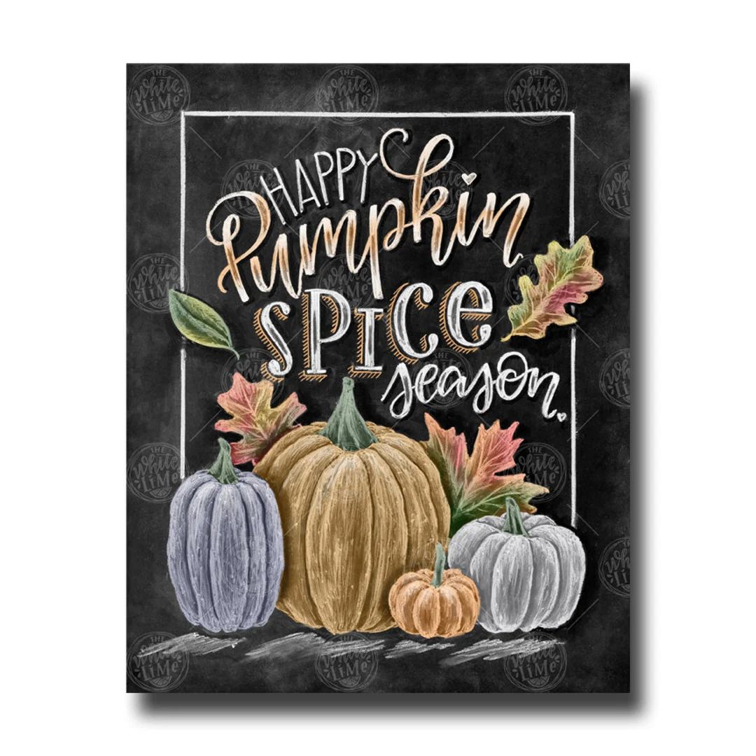 Happy Pumpkin Spice Season Chalkboard Art Chalk Art Fall - Etsy | Etsy (US)
