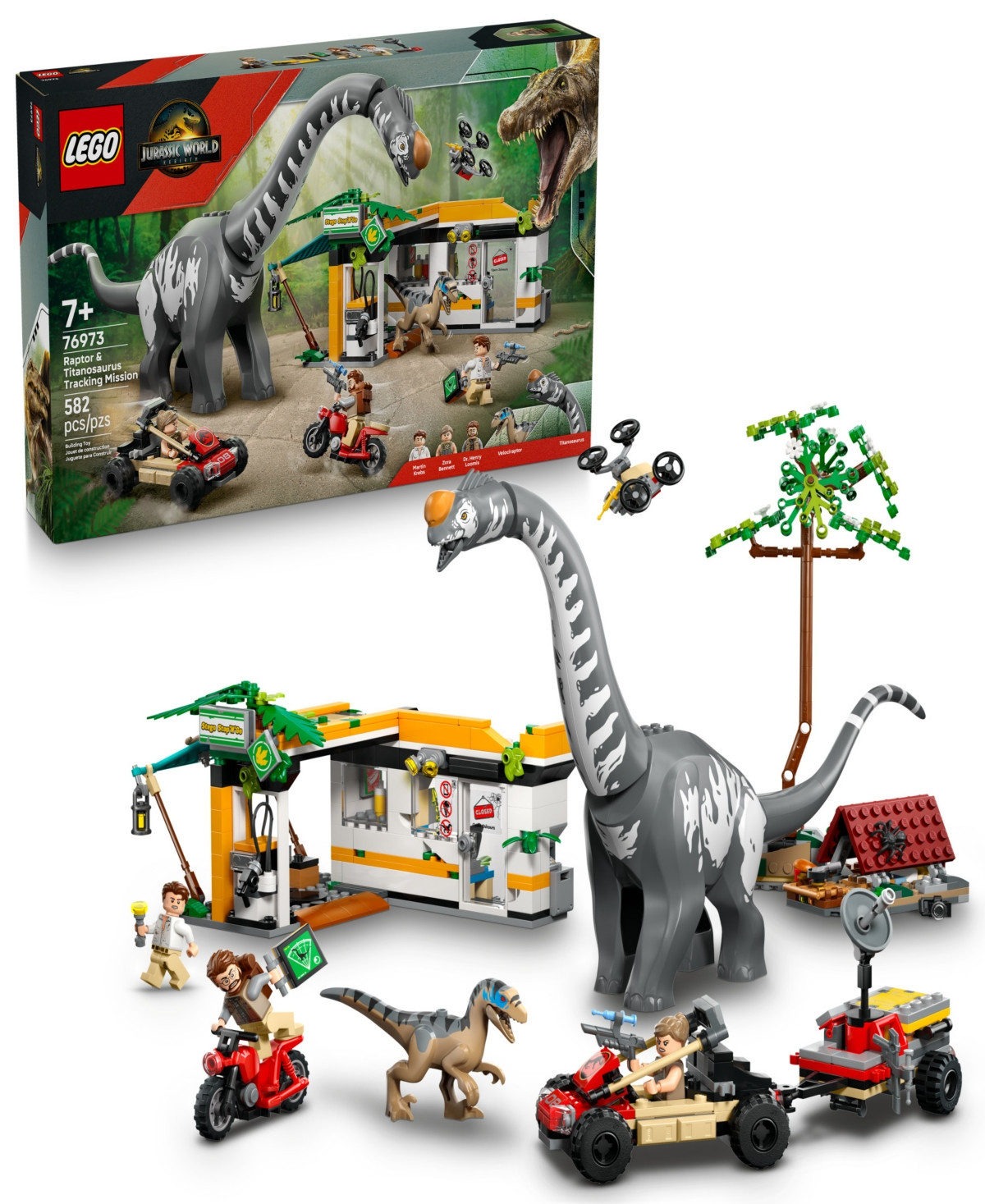 Lego Jurassic World Raptor Titanosaurus Tracking Mission Toy 76973, 582 Pieces - Multicolor | Macy's