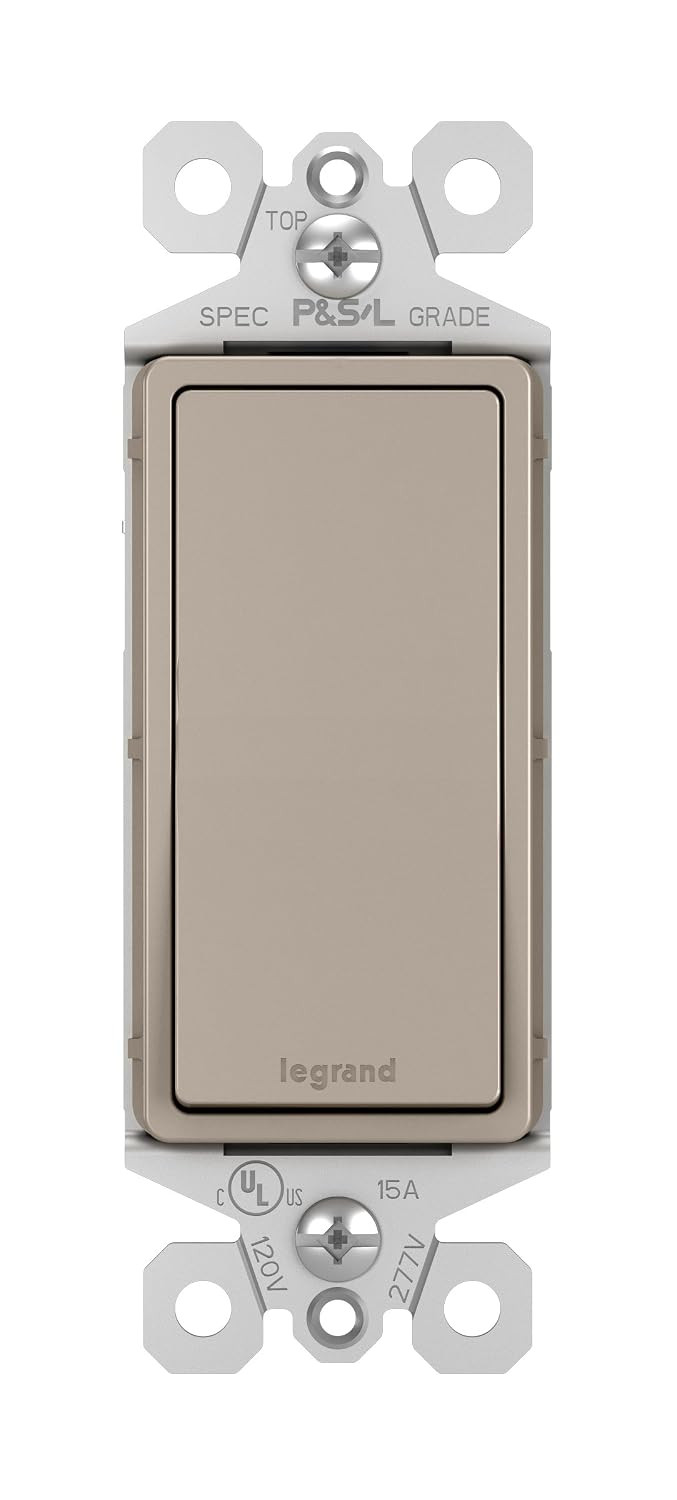 Legrand - Pass & Seymour 15 Amp Light Switch with Rocker Wall Switch, Nickel Single Pole Rocker L... | Amazon (US)
