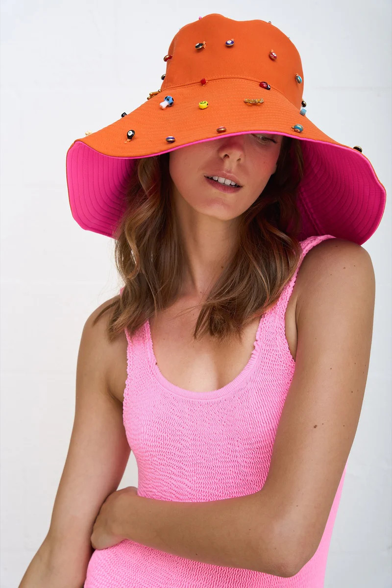 Beaded Colorblock Bucket Hat | pītusa