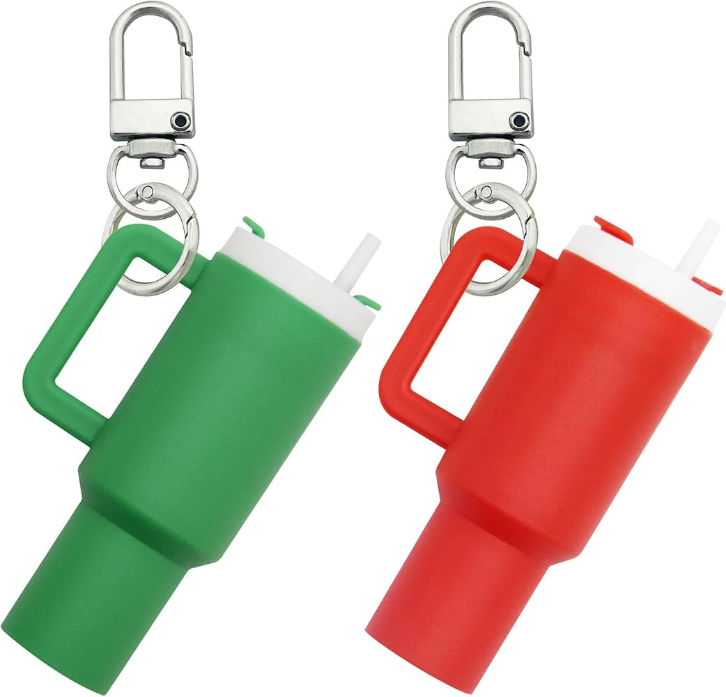 2PCS Mini Tumbler Keychain,Cute Mini Cup Keychain for Stanley Cup Women Girls School Bag Backpack... | Amazon (US)