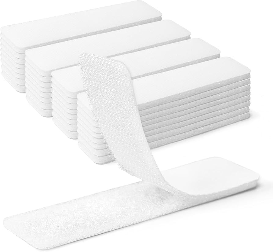 Art3d 40 Sets Hook and Loop Tape Sticky Back,1 in. x 4 in. Double-Sided Adhesive Strip, Heavy Dut... | Amazon (US)