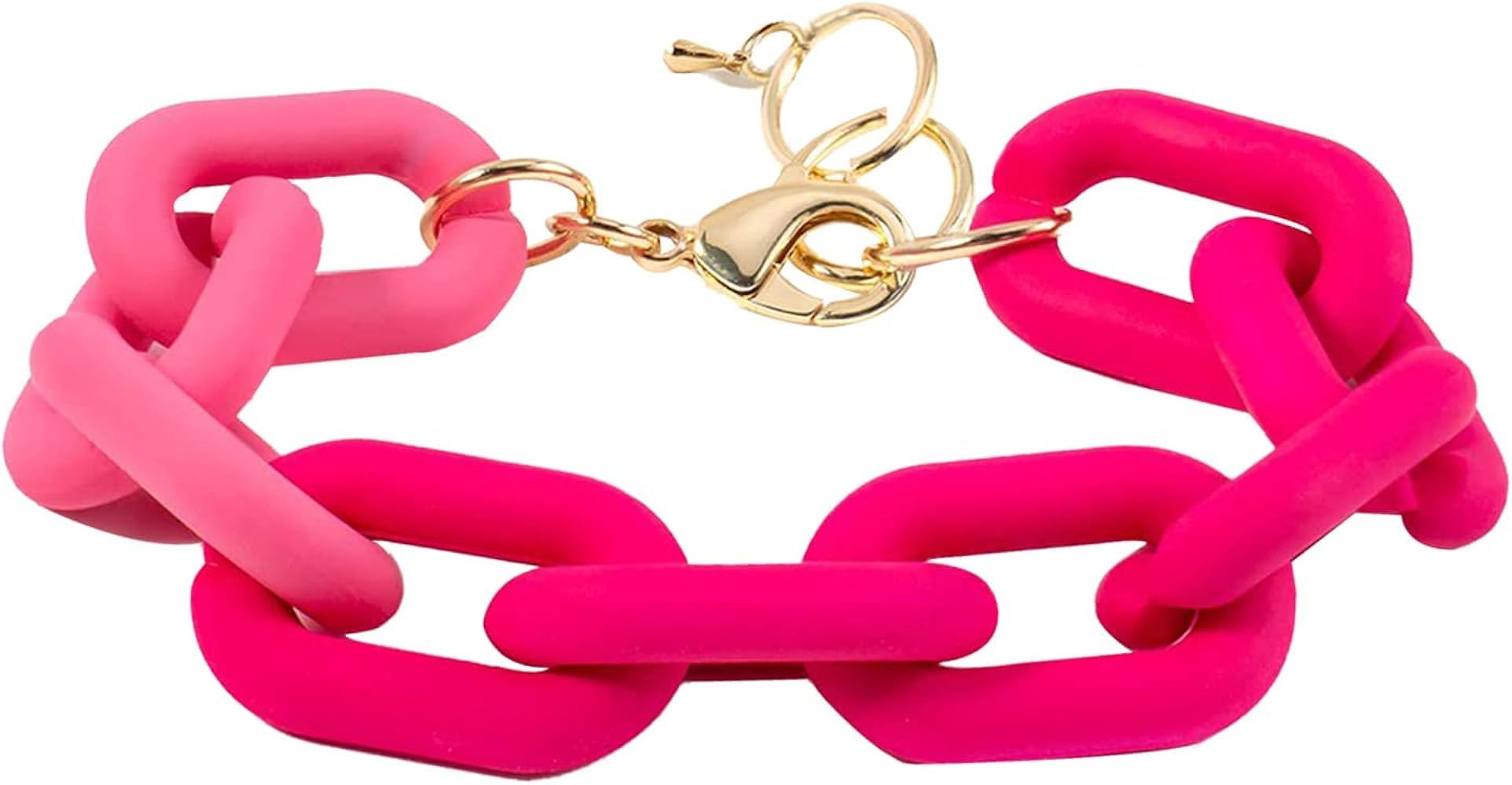 Anmpab Colorful Summer Chunky Link Bracelets Trendy Minimalist Rainbow Candy Color Resin Link Bra... | Amazon (US)