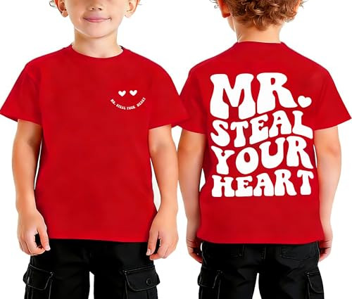 Boys Girls Valentine Shirts Kids Valentine‘s Day Funny T-Shirt Toddler Cute Short Sleeve Graphi... | Amazon (US)