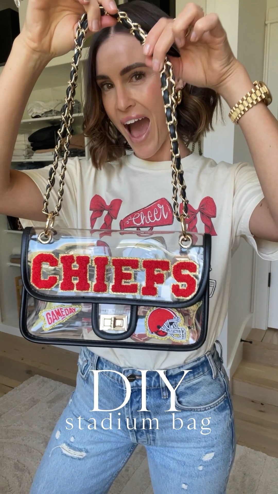 DIY stadium football bag 🏈 it’s almost that time of year! Let’s goooooo Chiefs 💛❤️

Girls craft night 
NFL 
Game day

#LTKstorytime #LTKSeasonal #LTKootd