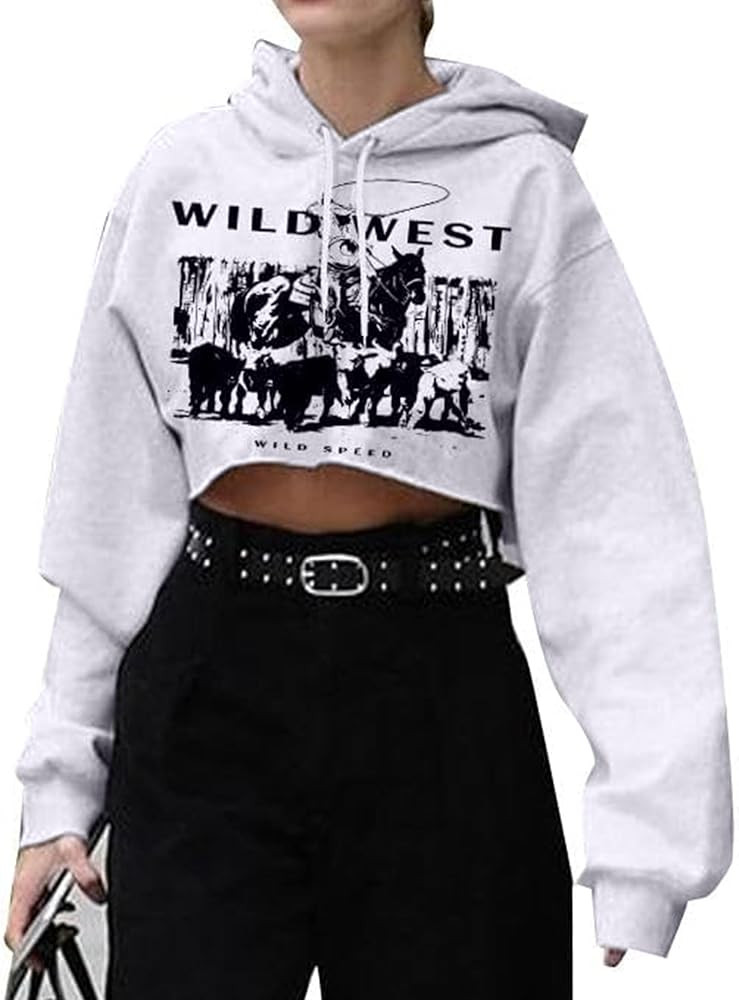 Remidoo Womens Hoodie Fleece Long Sleeve Crop Top Sweatshirt Casual Graphic Pullover | Amazon (US)