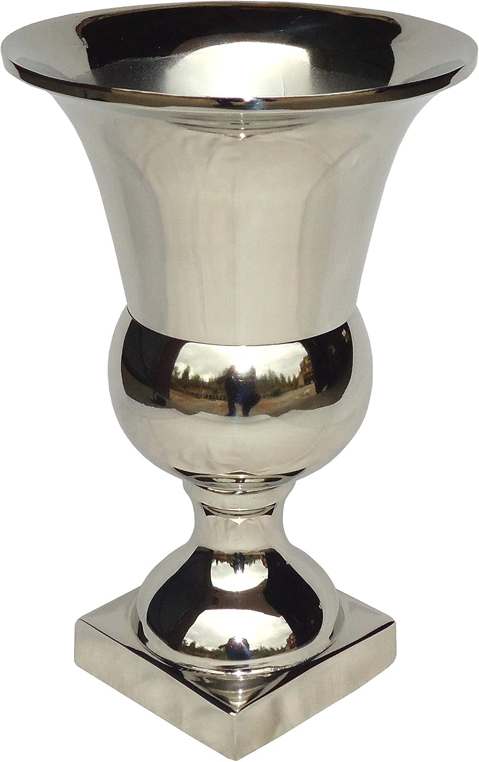 Serene Spaces Living Nickel Urn Vase, Metal Compote Vase, Metal Pedestal Urn Planter, Ideal for Floral Centerpieces, Home Decor, Weddings, Parties, Events, Measures 10.75" Tall & 7" Diameter | Amazon (US)