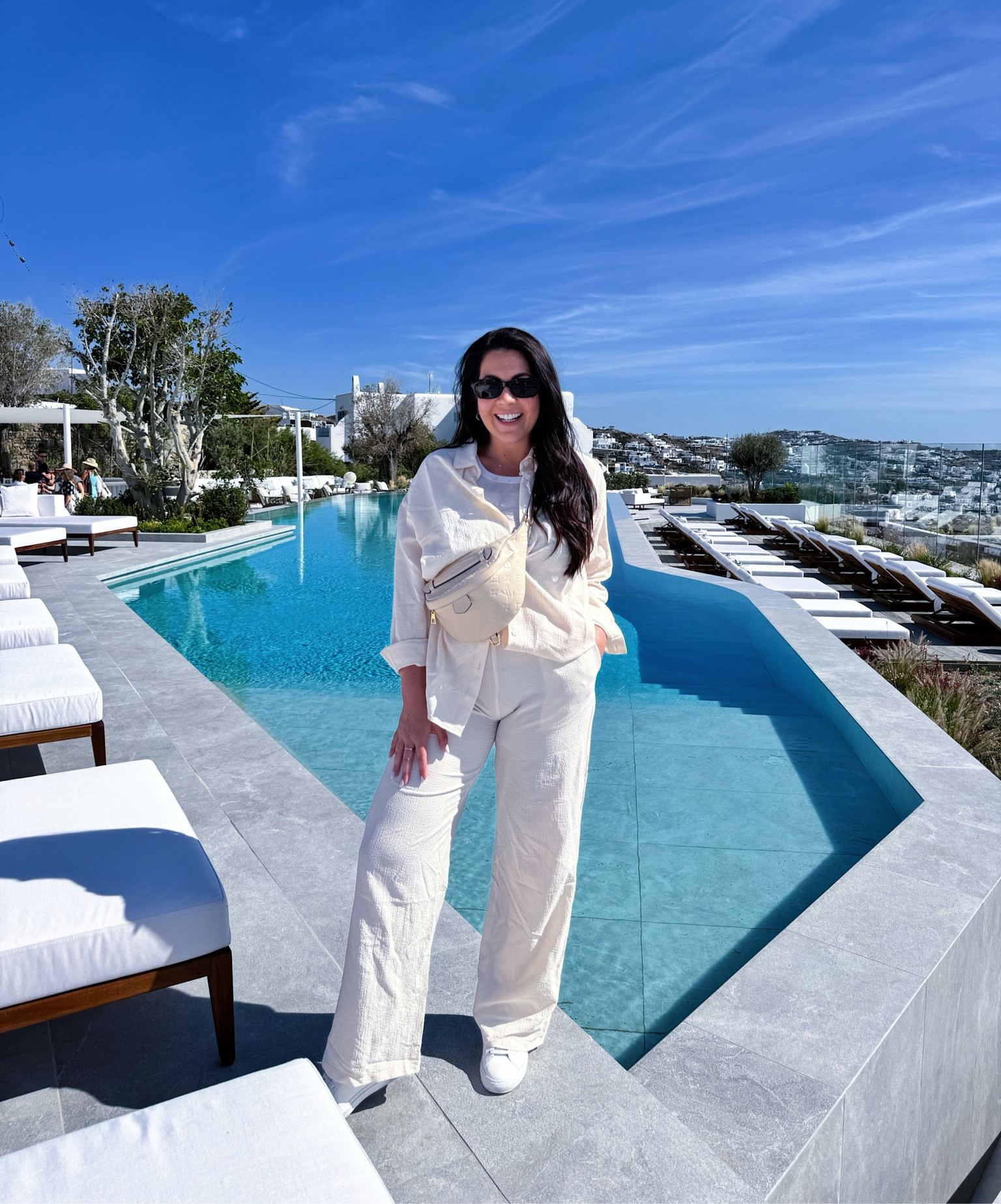 Cream 2 piece flowy outfit perfect for travel and out and about in #greece

#summeroutfit #traveloutfit #neutrals 

#LTKSwim #LTKSeasonal #LTKTravel