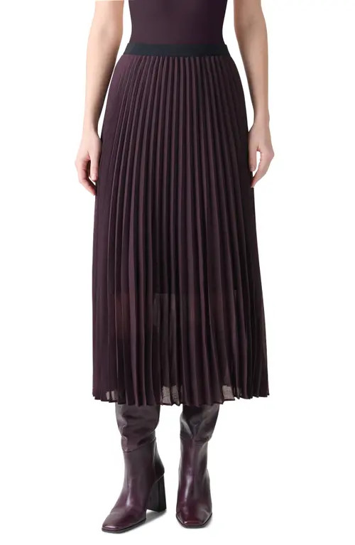 Akris punto Pleated A-Line Midi Skirt in Blackberry at Nordstrom, Size 10 | Nordstrom