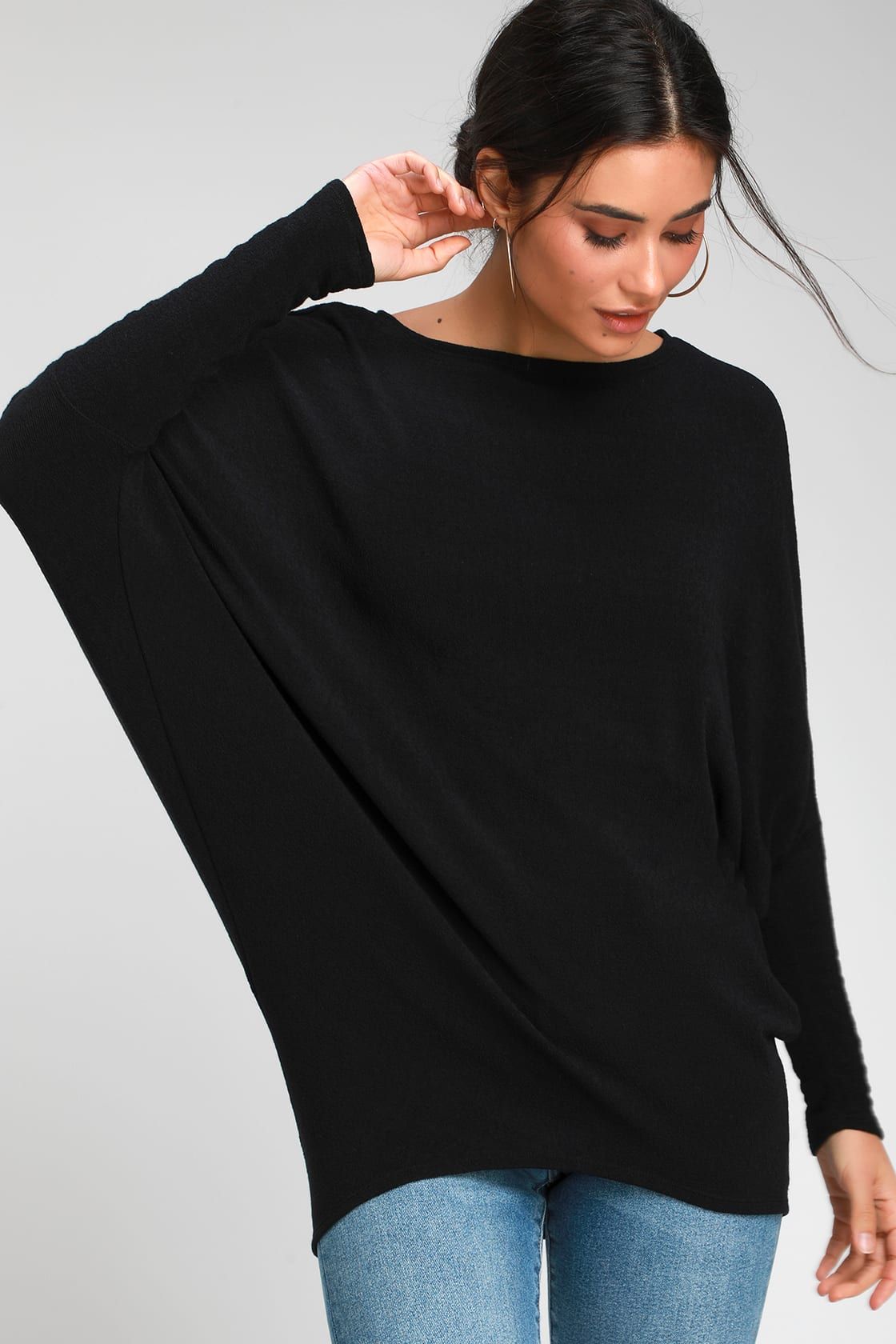 Verla Black Dolman Sleeve Sweater Top | Lulus (US)