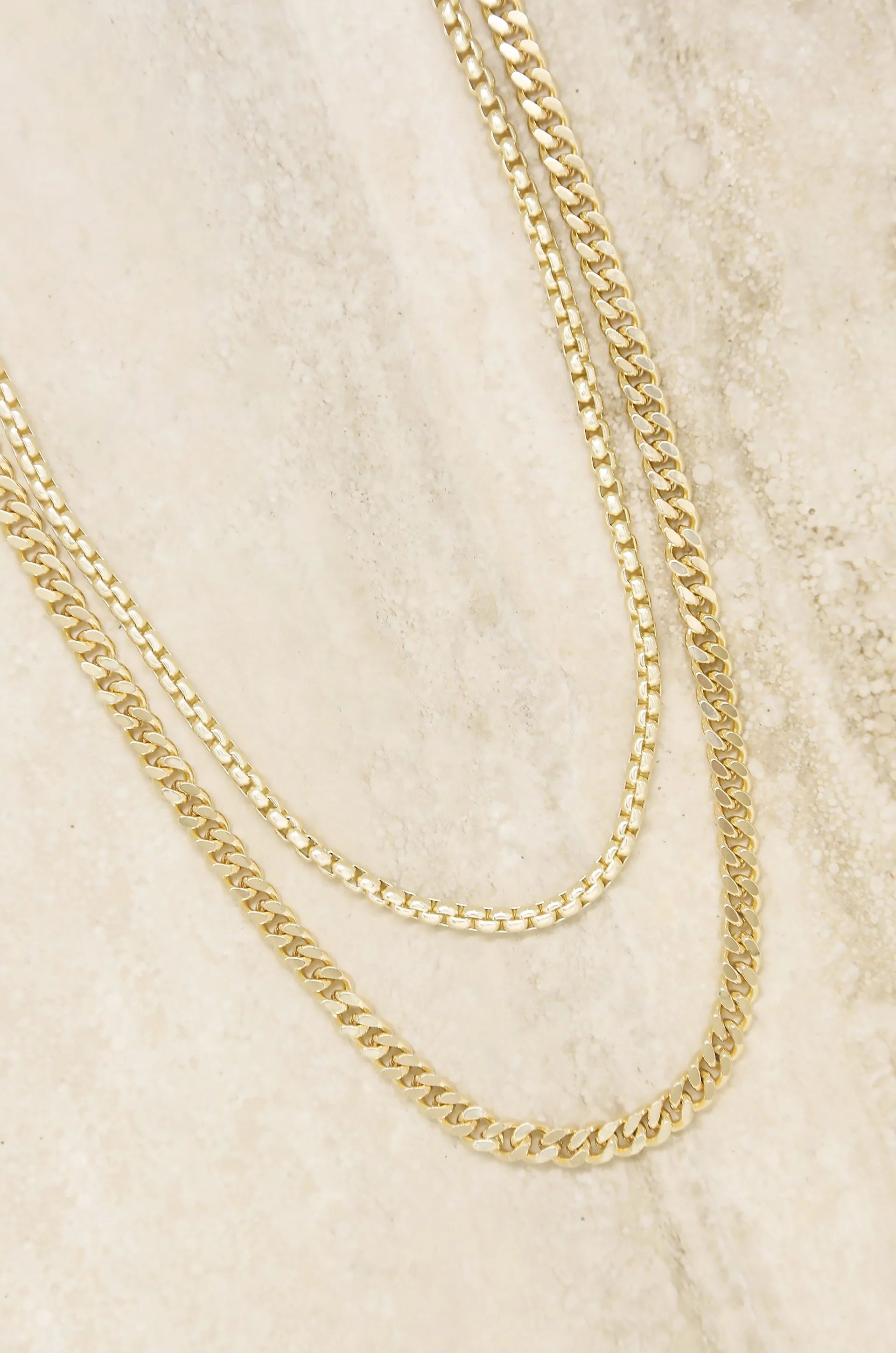 Double 18k Gold Plated Mixed Chain Necklace Set | Ettika