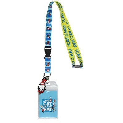 Dr. Seuss Cat In The Hat Breakaway ID Badge Holder Lanyard w/ 2" Rubber Pendant | Target