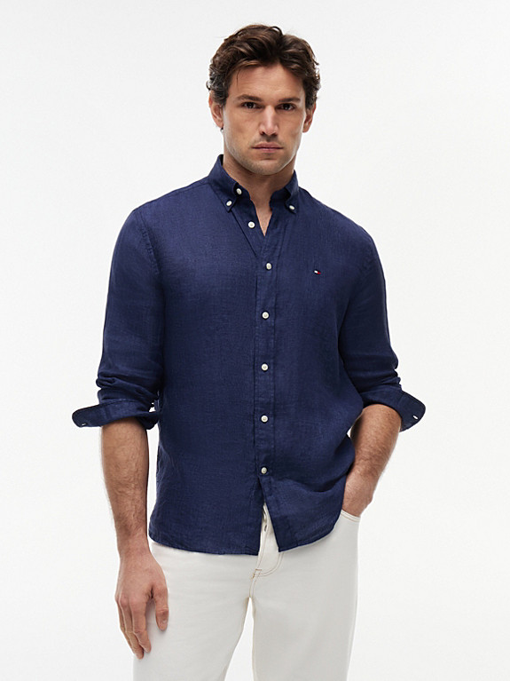 Regular Fit Washed Pure Linen Shirt | Tommy Hilfiger UK
