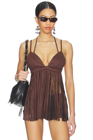 Moriah Fringe Faux Suede Top
                    
                    MORE TO COME | Revolve Clothing (Global)